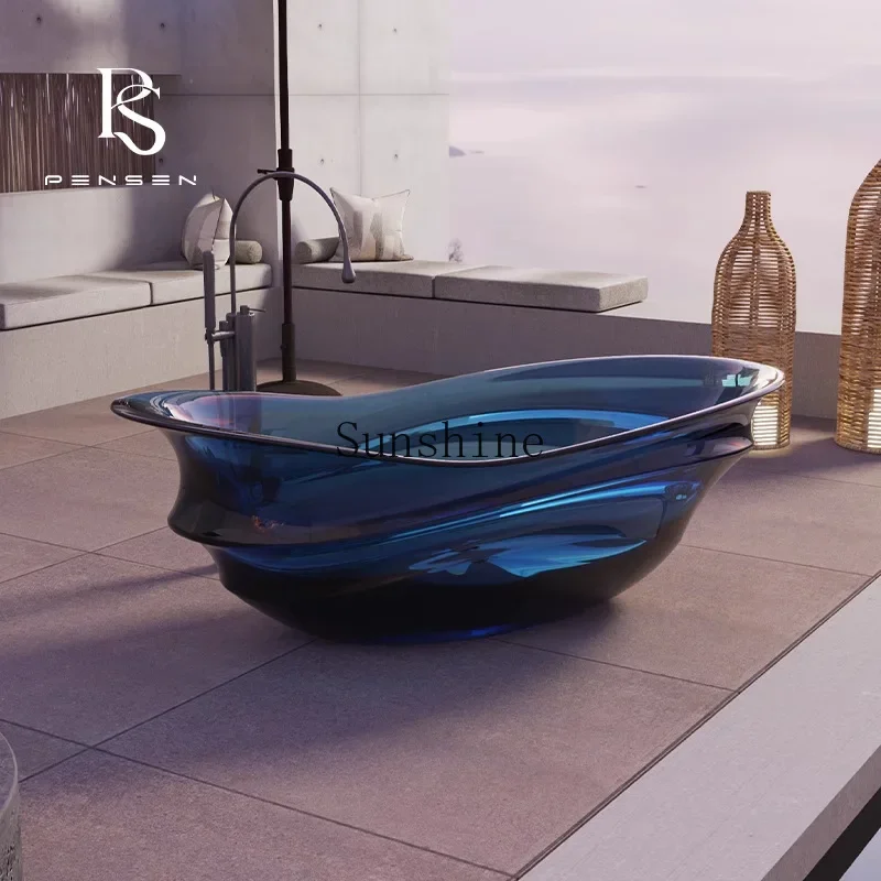 Transparent resin crystal color artist home hotel homestay design independent bathtub