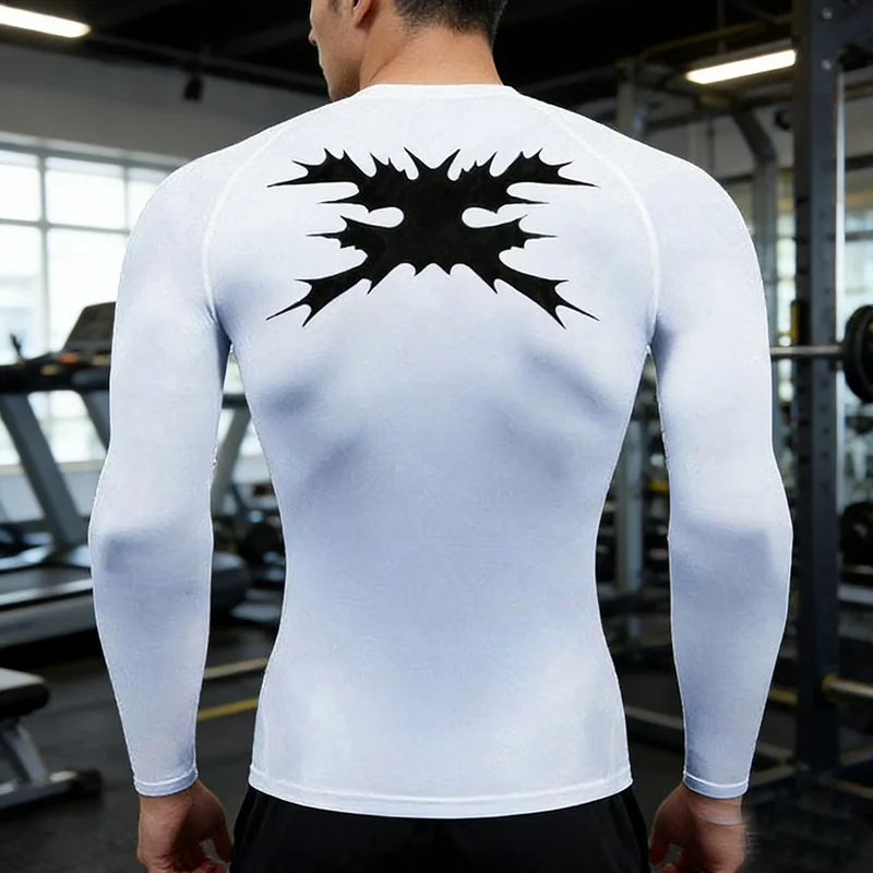 Camiseta masculina correndo esporte t camisa de compressão fitness topos t secagem rápida treinamento ginásio esporte correndo camisas camisa