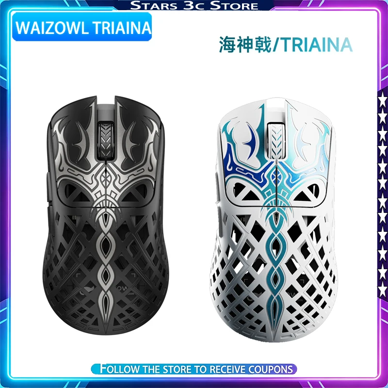 Mouse Sem Fio Waizowl TRIAINA com Sensor Óptico TTC Micro Motion Personalizado 3950HAWKEYE, Mouse para Jogos com Baixa Latência 8K