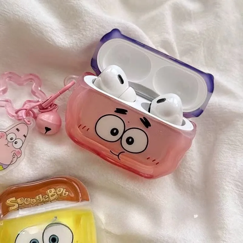 เคสลายการ์ตูนสพันจ์บ็อบสุดน่ารักสำหรับ AirPods Pro3 Pro2 Pro 4 3 2 1 เคสป้องกันหูฟังสำหรับ Airpods Pro2