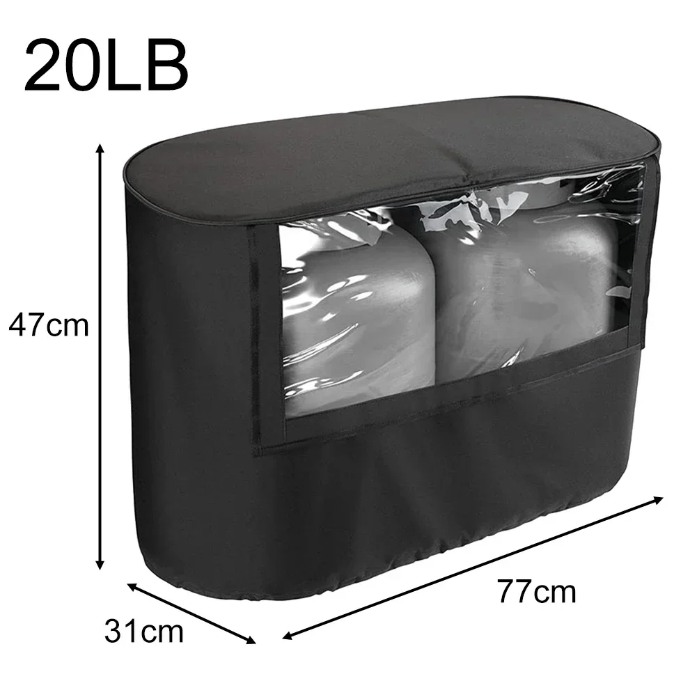

Adjustable Size RV Trailer Propane Tank Cover Enlarged Length Waterproof Oxford Fabric For Dual 20lb30lb Tanks