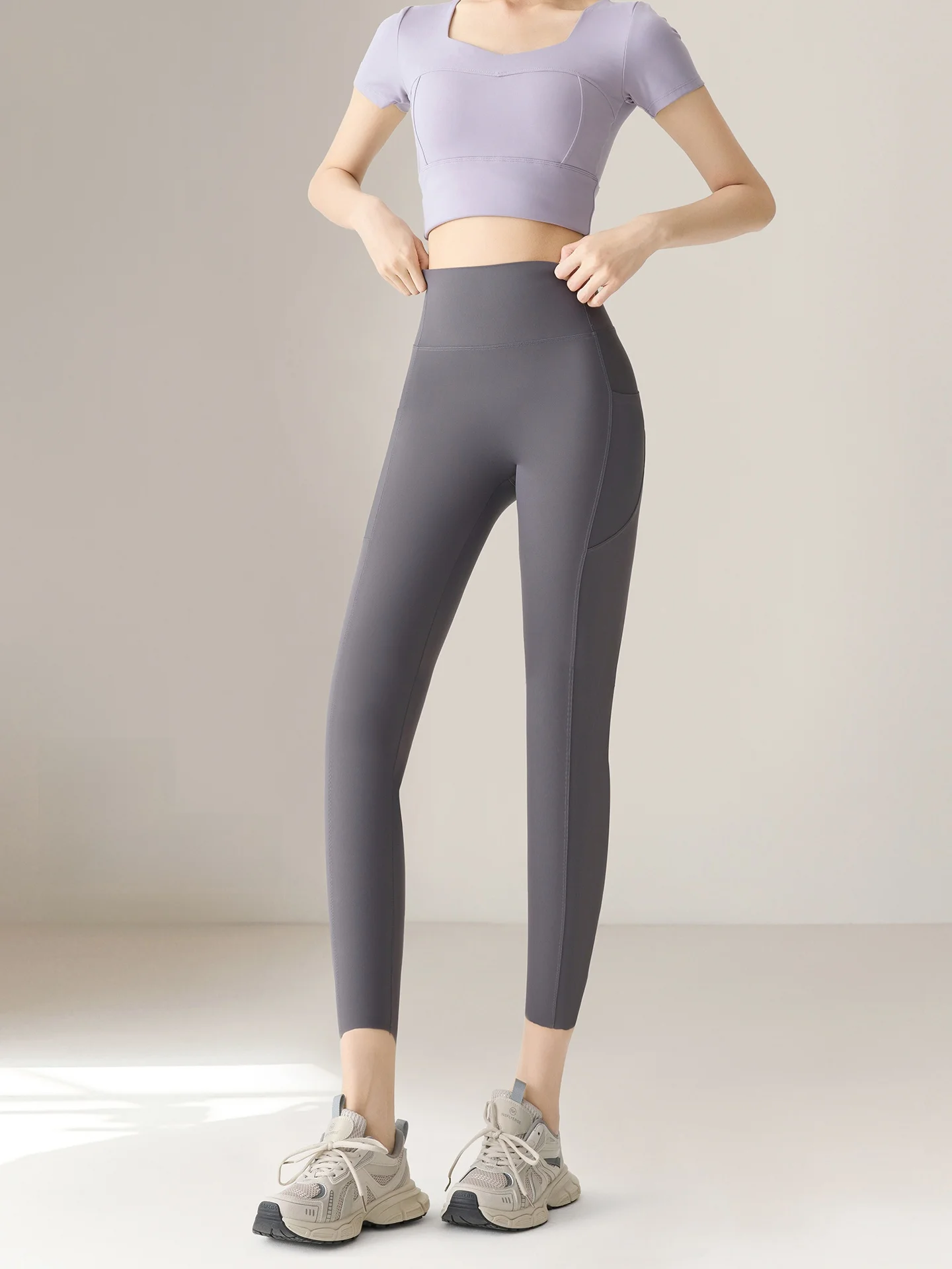 여성용 아크스킨 요가 팬츠 얇은 하이웨이스트 피트니스 바지 여름 2025 신상 슬리틴 팬츠