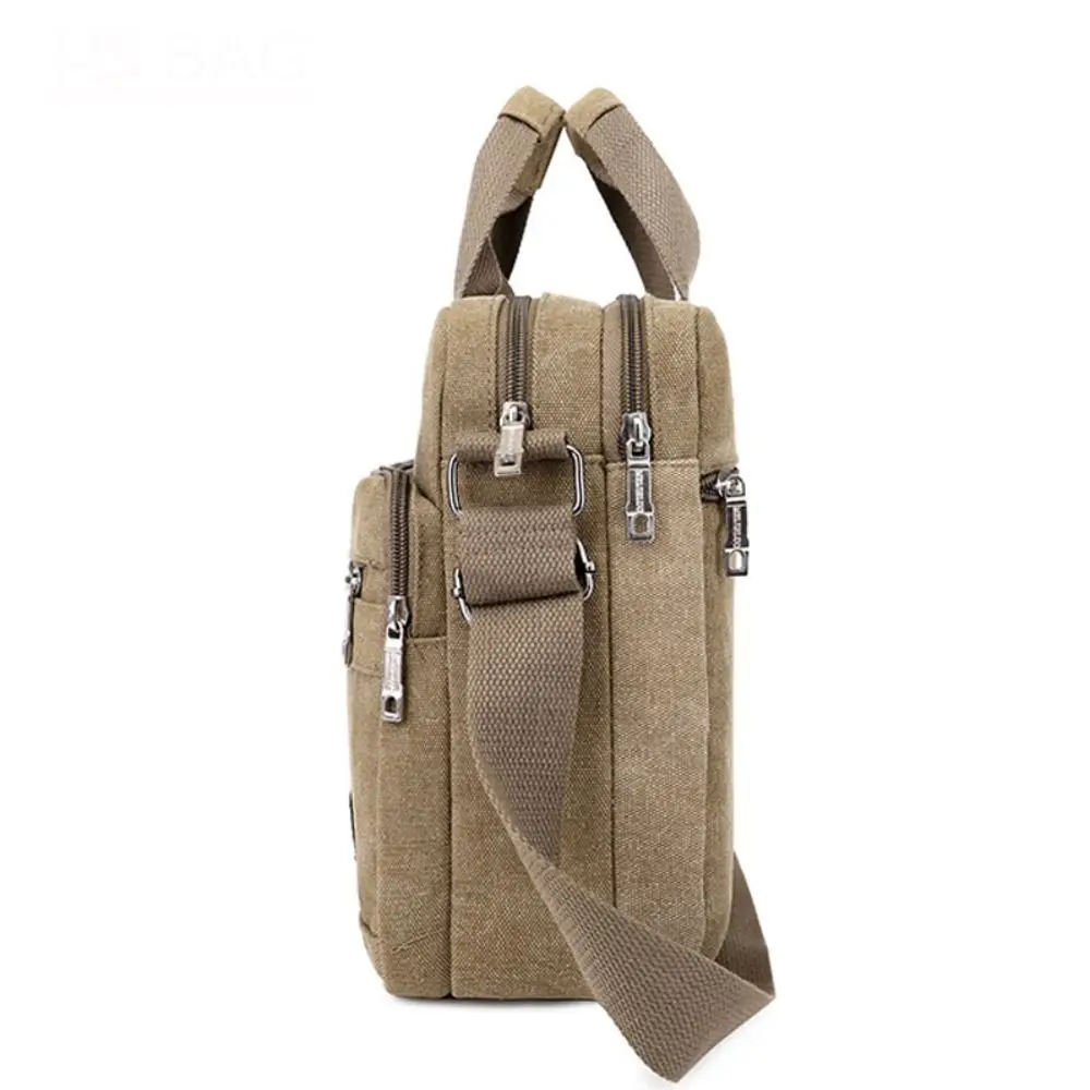 Multi-layer Messenger Bag Luxury Large Capacity Zipper Storage Pocket Square Shape Shoulder Bag Men