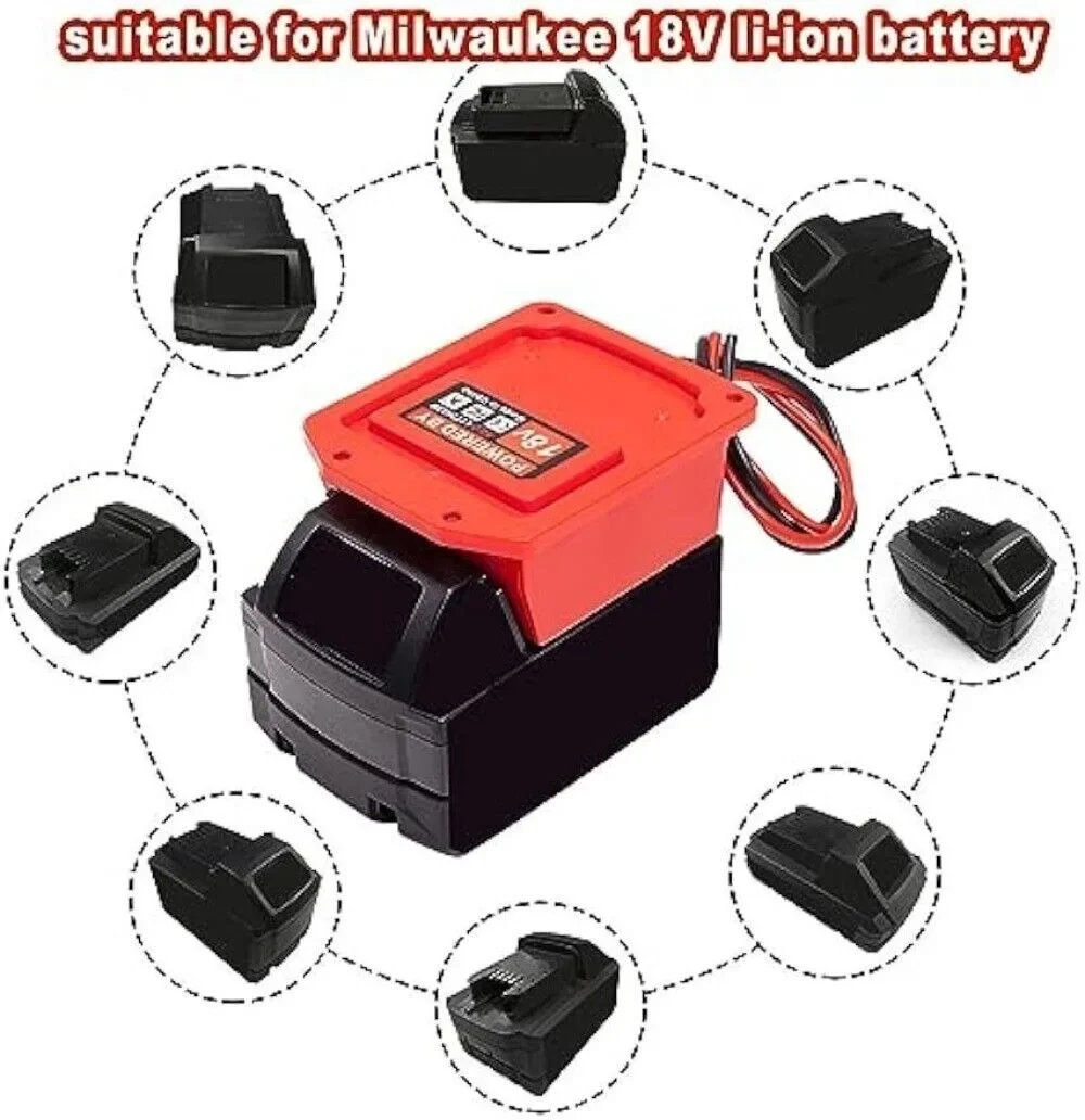 Imagem -04 - Step Down Regulador de Tensão Faça Você Mesmo Adaptador para Milwaukee 18v Li-ion Bateria Power Wheel Inverter Buck 480w dc 18v para dc 12v 40a