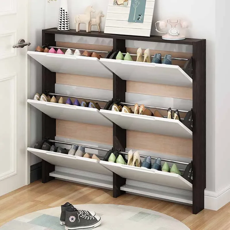 

Light Luxury Tipping Bucket Shoe Cabinet Ultra-thin Shoe Rack Storage Home Entrance Large Capacity Shoes Zapatera Furniture