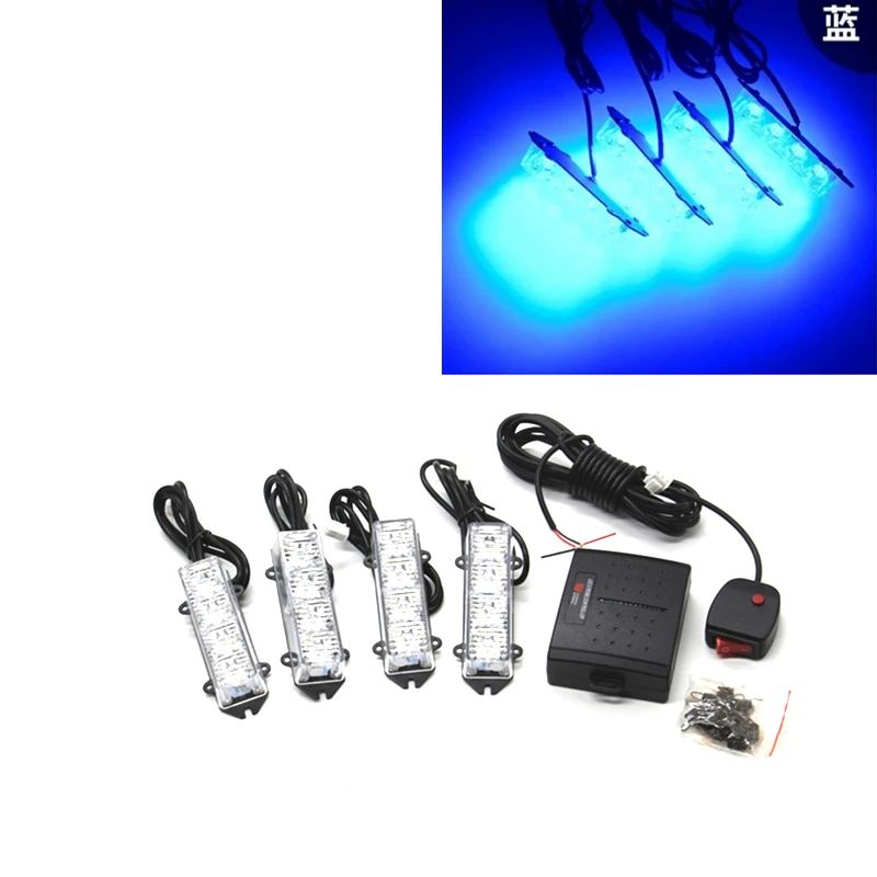 Vehicle grille opening lights, manual control, grille lights, LED flashing lights, car flashing warning lights, 12V vehicle emer