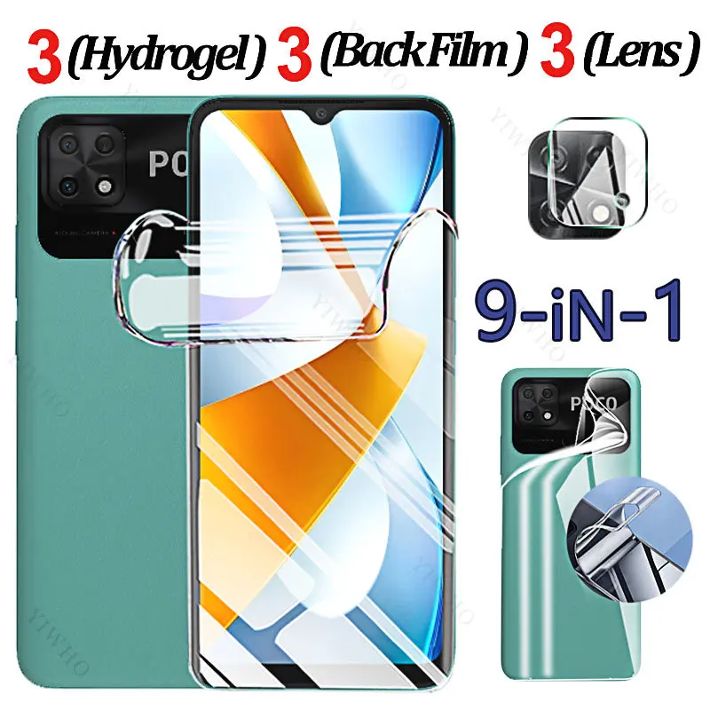 Hydrogel Film for Xiaomi Poco C40 Case Soft Back Gel Phone Screen Protector for Xiaomi PocoC 40 Camera Lens 6.71