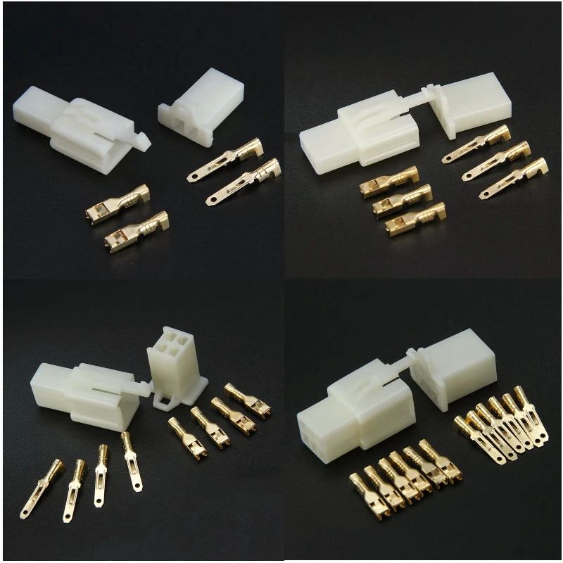 2/5/10Sets 2.8mm 2/3/4/6/9-Pin Automotive Wire Connectors - Male Female Terminal Plug Kit for Cars & Motorcycles