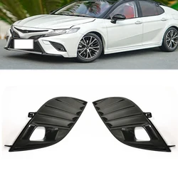 Car Front Bumper Left Right Black Grille Frame Fog Lamp Cover Fog Light Cover For Toyota Camry SE XSE Hybid 2018 2019 2020