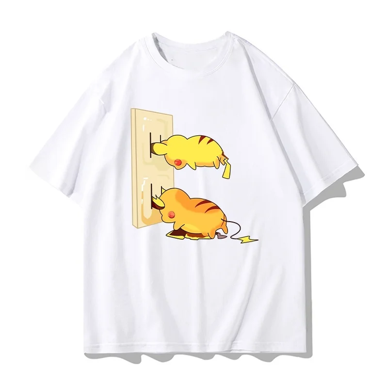 2025-y2k-verao-pokemon-anime-pikachu-camisetas-graficas-das-mulheres-dos-homens-roupas-vintage-ginasio-manga-curta-camiseta-casual-streetwear-topos