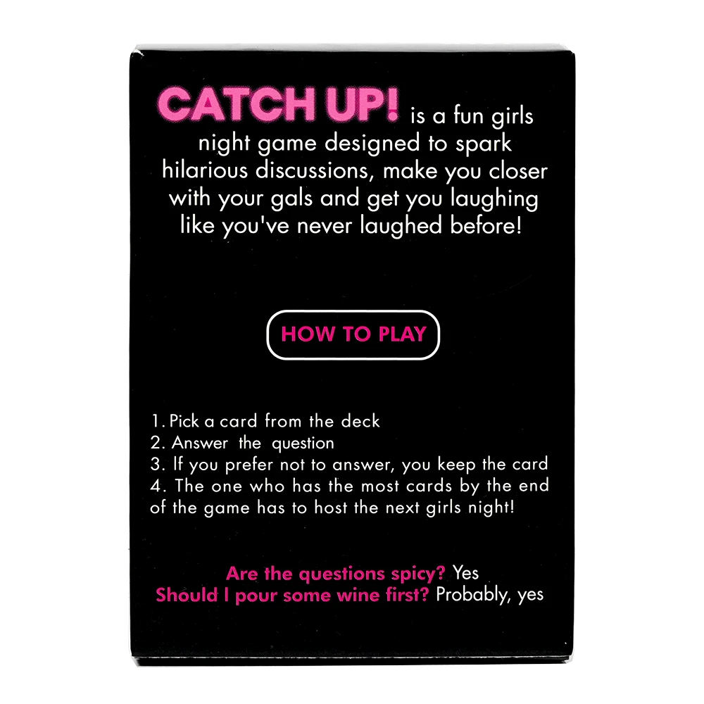 Catch Up Card Game Girls Night Party Game Spicy Thought Provoking Conversation Starters for Fun Girls Nights
