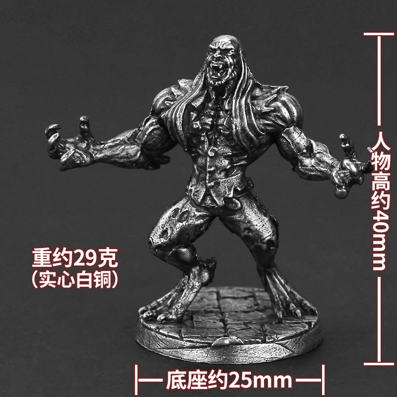 White Brass Demon Skeleton King Warrior Statue Miniature Model Toys Decoration Popular Game Character Statue Desktop Decoration