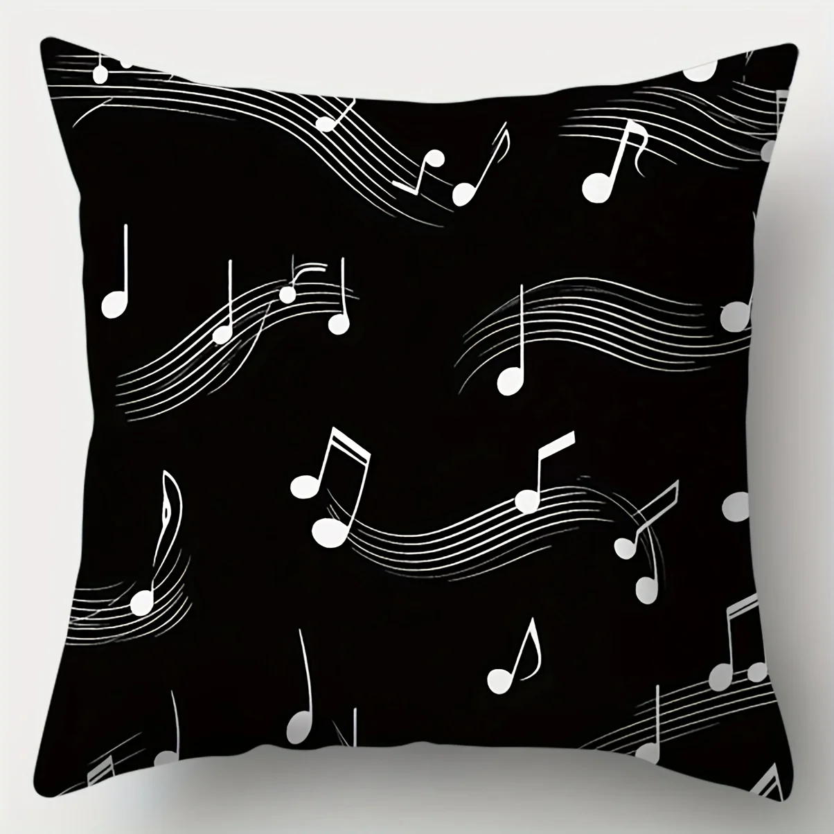 

Sofa Pillow Case, Black And White Note Pillow Case, Single-Sided Print, Home Decoration, Sofa Waist Pillow Case