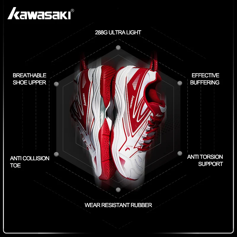 Kawasaki 2025 New Arrival Badminton Shoes TPU Reinforced Anti Torsion Upgraded Table Tennis Shoes for Man Woman K2B50-C32021