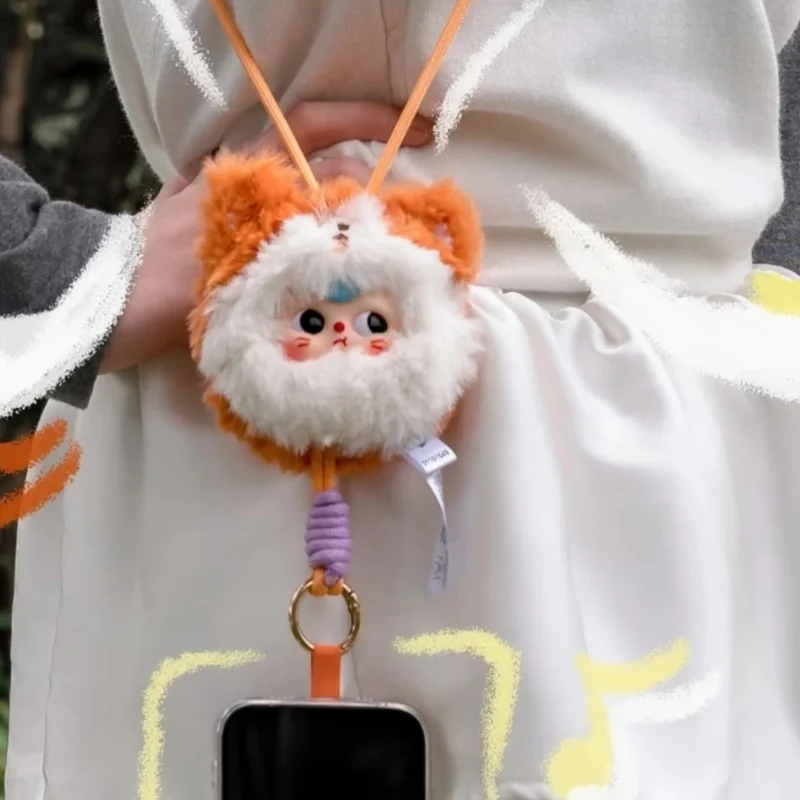 Genuíno bebê três telefone cordão de pelúcia caixa cega confirmar estilo bonito mini saco pingente chaveiro brinquedo na moda crianças menina presente aniversário