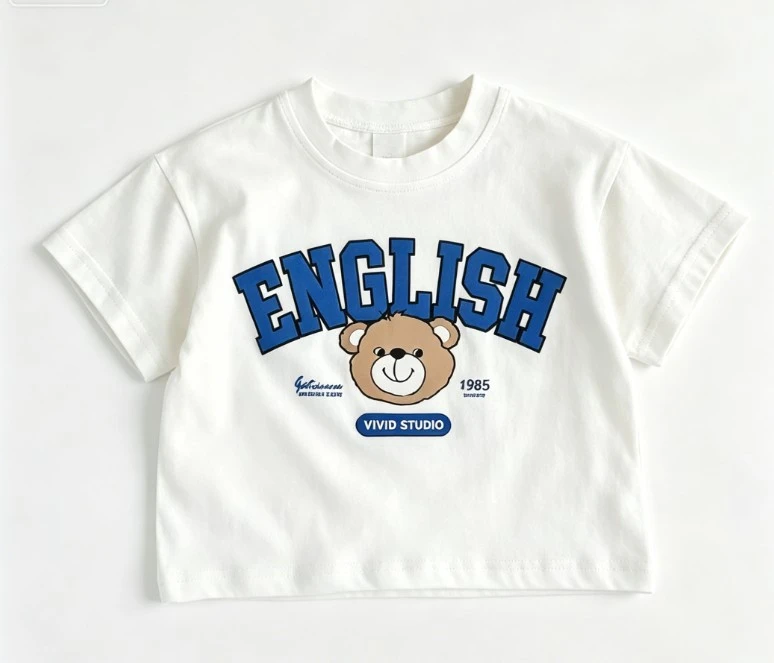 Camisetas con estampado de oso inglés para niños, camisetas de estilo Retro para niños pequeños, ropa sencilla a la moda, opciones de manga corta, disfraz de verano para bebés de 9M-6T