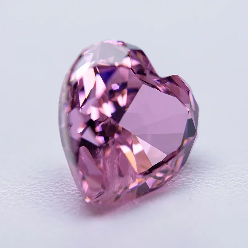 

NEW Cubic Zirconia Crushed Ice Cut Dark Pink Color Heart Shape No Certificate Charms Beads for Diy Jewelry Making Pendant Materi