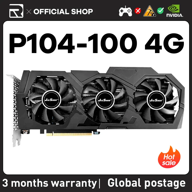 

JIESHUO NVIDIA P104 100 4 Гб 1920SP графическая карта для майнинга 16nm GDDR5X GPU 256-bit P104 100 4g KAS RVN CFX Eth (небольшая ржавчина)