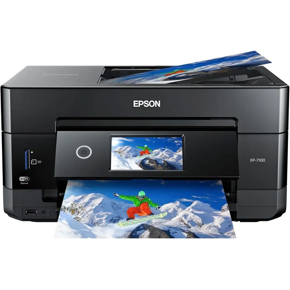 

Фотопринтер Epson Expression Premium XP-7100 с Wi-Fi, сканером и копиром, черный, компактный