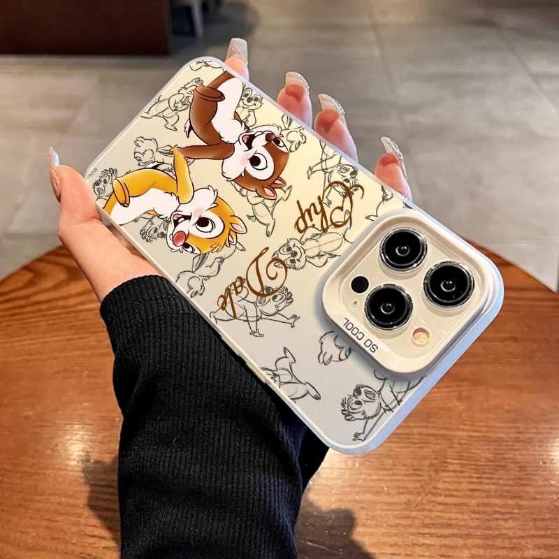 Chip -n- Dale Anime For Apple iPhone 15 14 13 12 11 XS XR X Pro Max Plus Colorful Silver Mobile Funda Phone Case