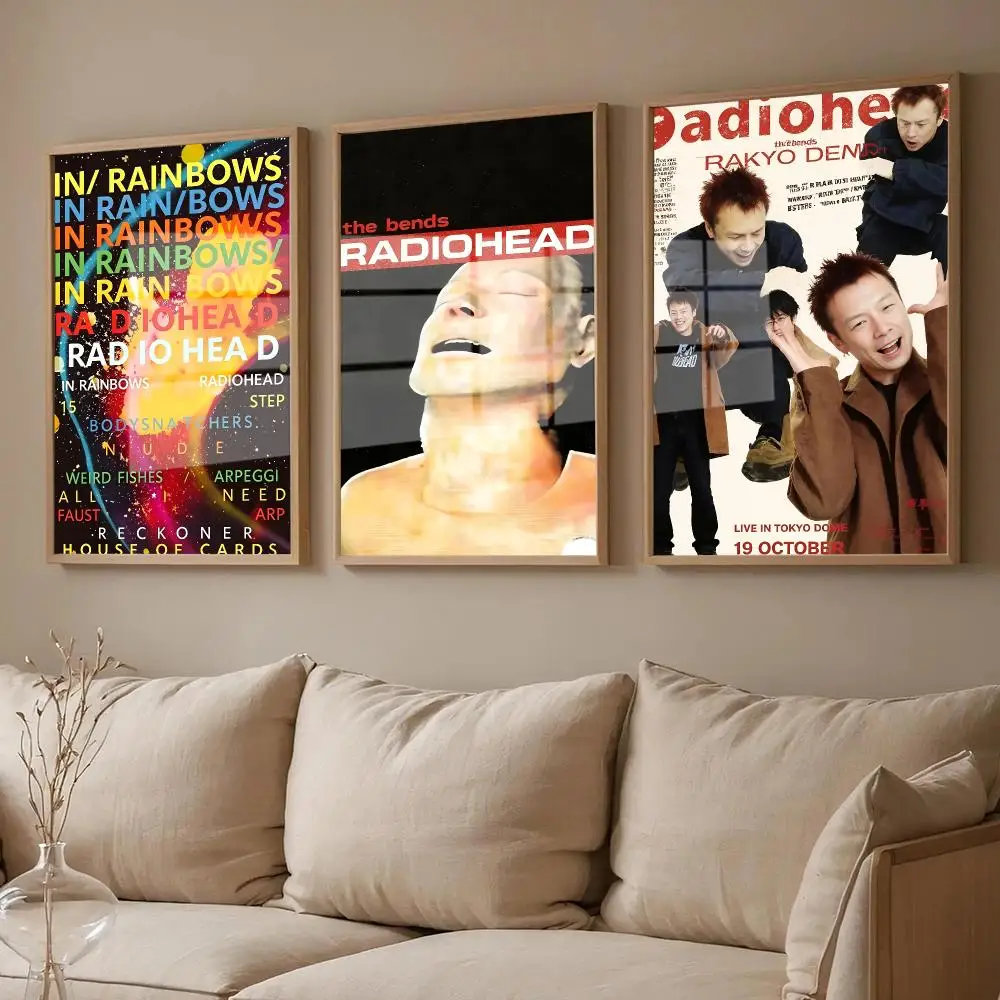 Radiohead Band R-Rainbow Poster For Room Wall Art Decor Waterproof Stickers For Home Bar Bedroom Decoration