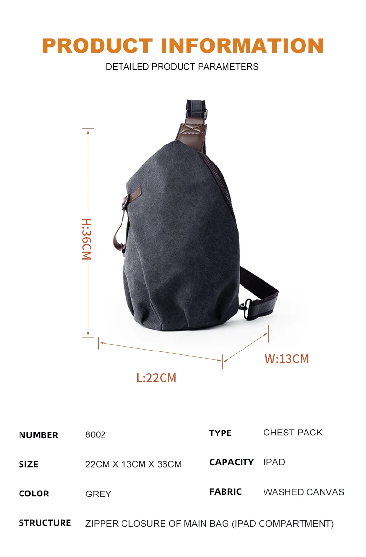 MTE ELAN Large Capacity Retro Canvas Sling Bag Man Leather Chest Bag Casual Travel Leisure Male Olive Green Shoulder Backpack