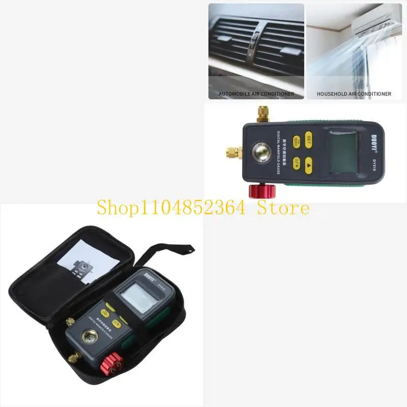 

Refrigeration Digital Manifold HVAC System Gauge High-precision Vacuum Pressure Temperature Leakage Tester Dignostic