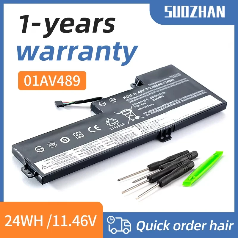 suozhan 01av489 t470 t480 bateria do portatil para lenovo thinkpad a475 a485 tp25 serie 01av421 01av420 sb10k97578 01av419 sb10k9757 01