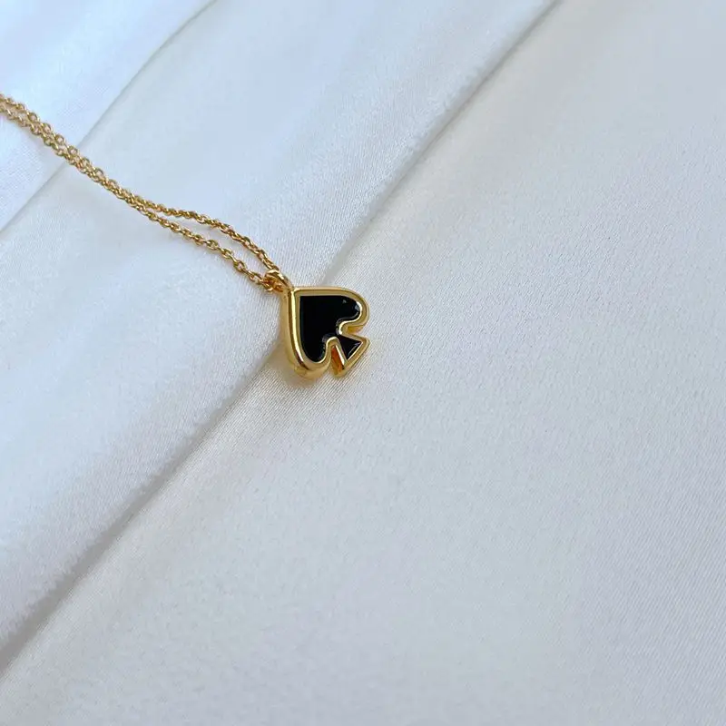 KS European and American New Versatile Mini Fashion Small Exquisite Cute Simple Commuter Enamel Spade Necklace