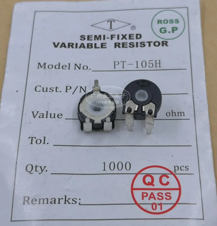 50PCS Potentiometer PT10-B50K 100K 200K 500K 2.2M horizontal hexagonal hole adjustable resistance  IC  NEW ORIGINAL IN STOCK