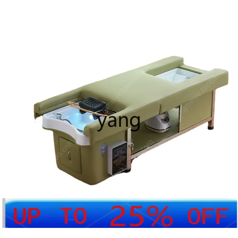 

LMMHead Therapy Shampoo Chair Water Circulation Beauty Salon Electric Lifting Massage Couch with Foot Bath