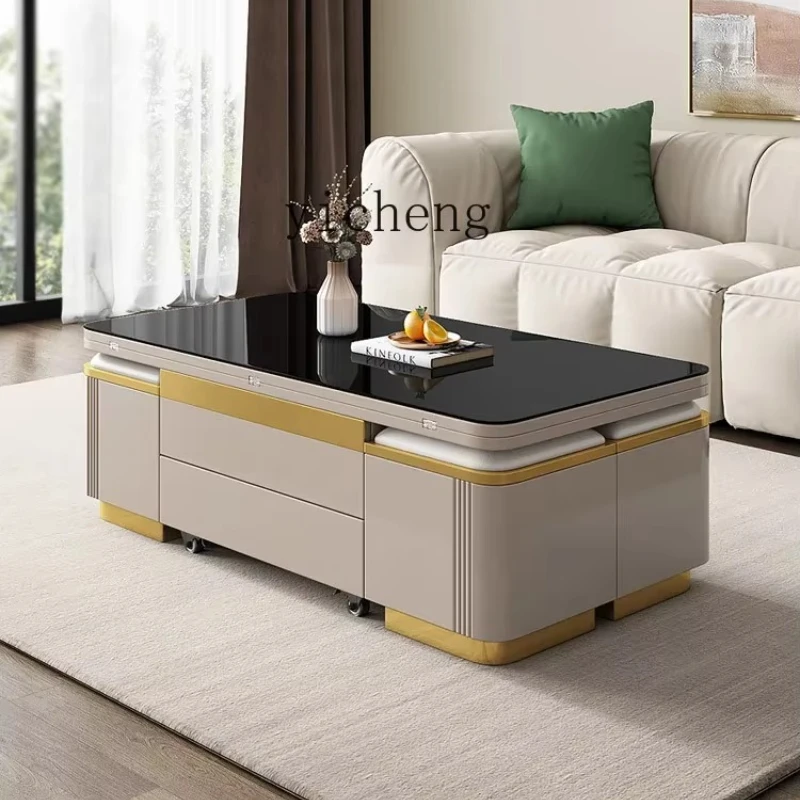 TQH multifunctional coffee table  dual-purpose folding lifting coffee table living room telescopic coffee table