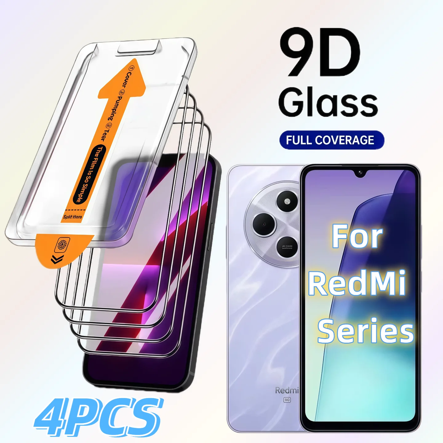 

4PCS HD Tempered Glass Screen Protector with 9H Hardness for Redmi 8A/9/10A/10X Pro/12/12C/13C/14C/14R