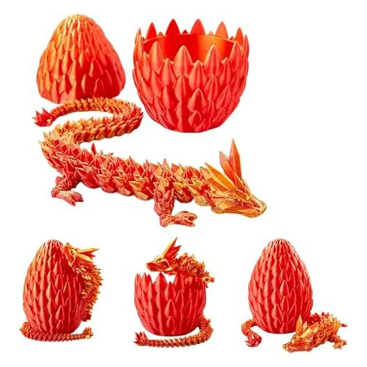 Dragon Egg, Easter Egg,12In Dragon Toy, Dragon Eggs with Dragon Inside,3D Printed Dragon Fidget Toys,Red