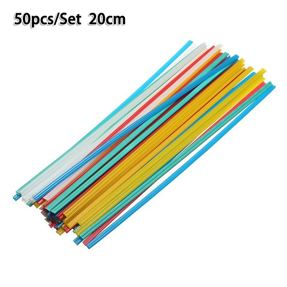 

50Pcs PP PVC Plastic Welding Rods for Bumper Repair, Car Shell & Pipe Fitting - Acid/Alkali Resistant, 200mm Length, 5 Colors