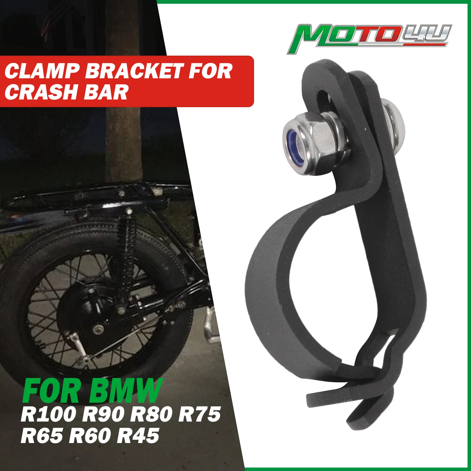 

1PC For BMW R100 R90 R80 R75 R65 R60 R45 Clamp Bracket For Crash Bar Cafe Racer Motorcycle Modification