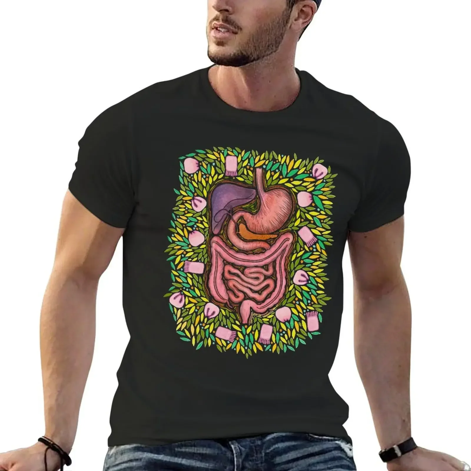 Gastroenterology and Cells T-Shirt animal prinfor boys anime clothes blanks tops black t-shirts for men