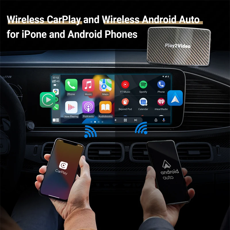 Hongyuehui Wireless Apple CarPlay Android Auto 2 in 1 Smart Adapter Car System