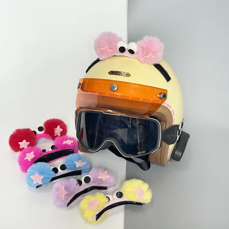 

Helmet decoration powder blusher ski helmet accessories plush star helmet motorcycle accessories hair accessories