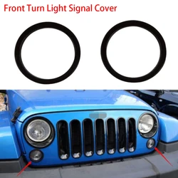 TENG MILE 2pcs/set ABS Material Front Turn Light Signal Cover Trim for Jeep Wrangler JK Year 2007-2018