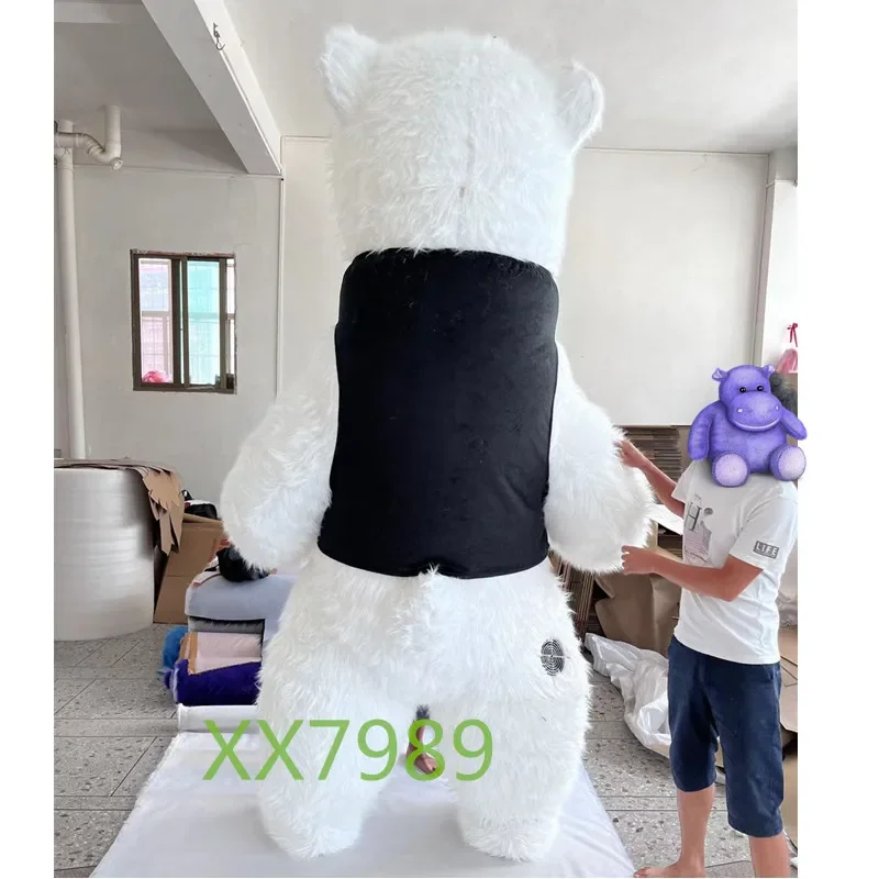 Christmas Outdoor Party Inflatable Giant Polar Bear Costume Christmas Mascot Inflatable Stuffed Animal Gift White Bear Costume