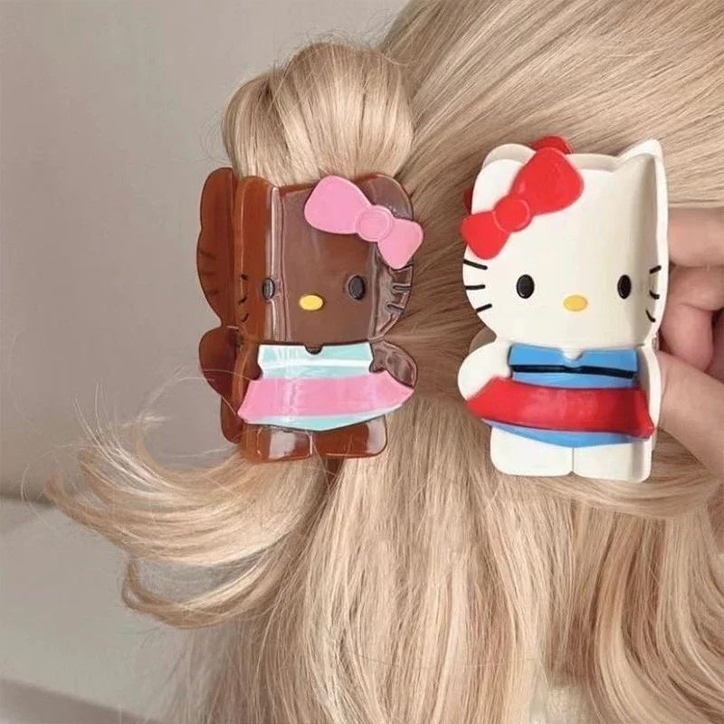 

Kawaii Sanrio Anime Hello Kitty Hairpin Y2K Cute Kt Cat Figure Hair Accessories Cartoon Fashion Grip Fashion Gifts for Girls