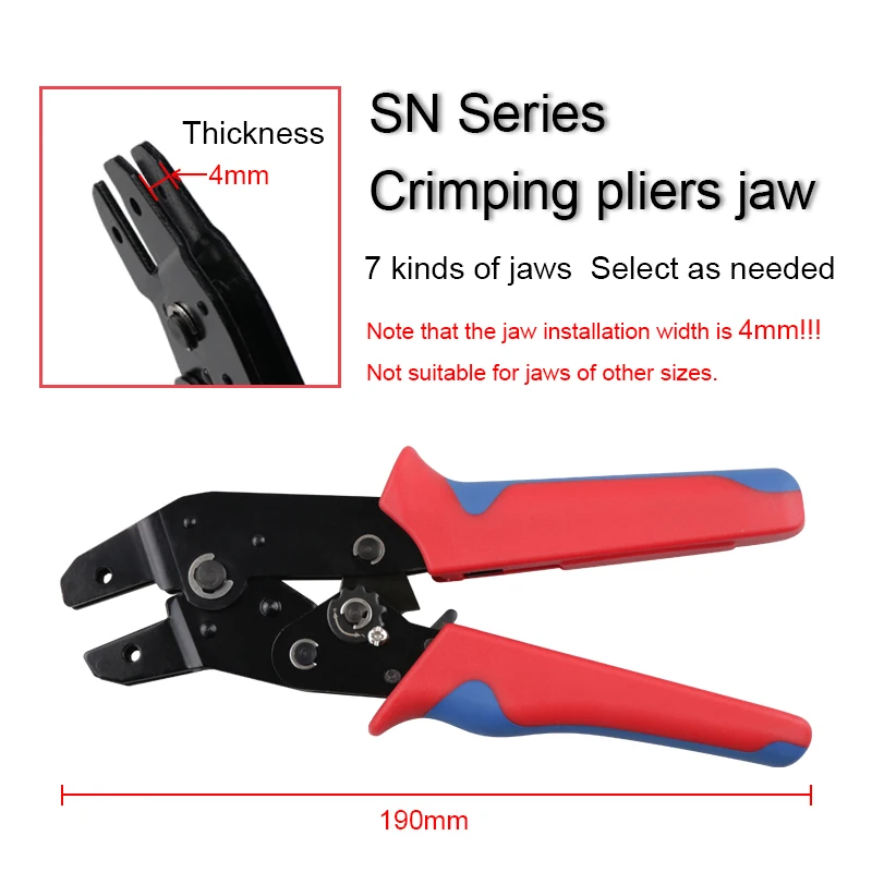 1PC Crimping Pliers Alloy Jaws SN-2546B 58B 02C 03H 06WF X6 / 06 Used For Crimping Terminals Jaw Slot Width 4mm