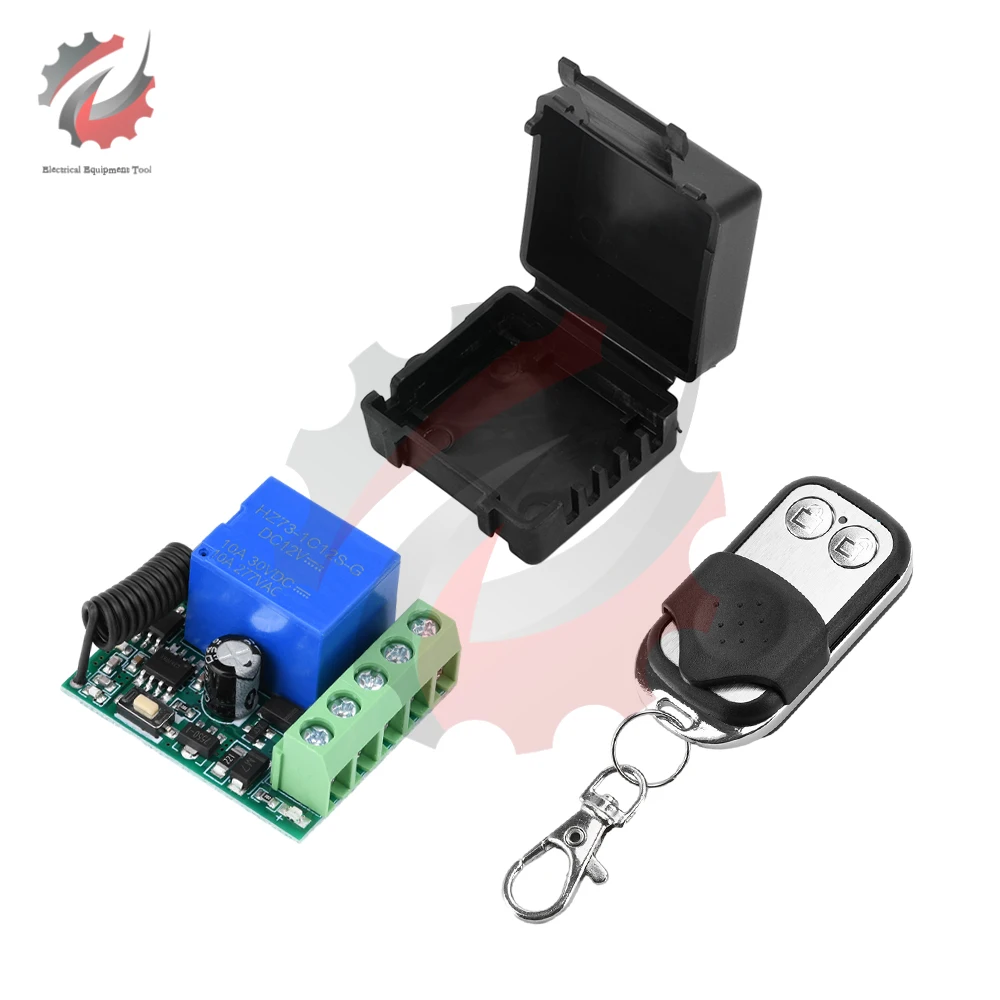 

DC 12V 10A 433MHz 1 Way Relay Wireless Remote Control Switch Module Receiver Transmitter 1 Channel