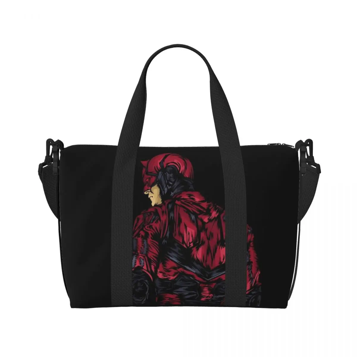 Custom Superhero Daredevil Comic Beach Tote Bag Women Extra Large Gym Carry On Travel Shopping Bags