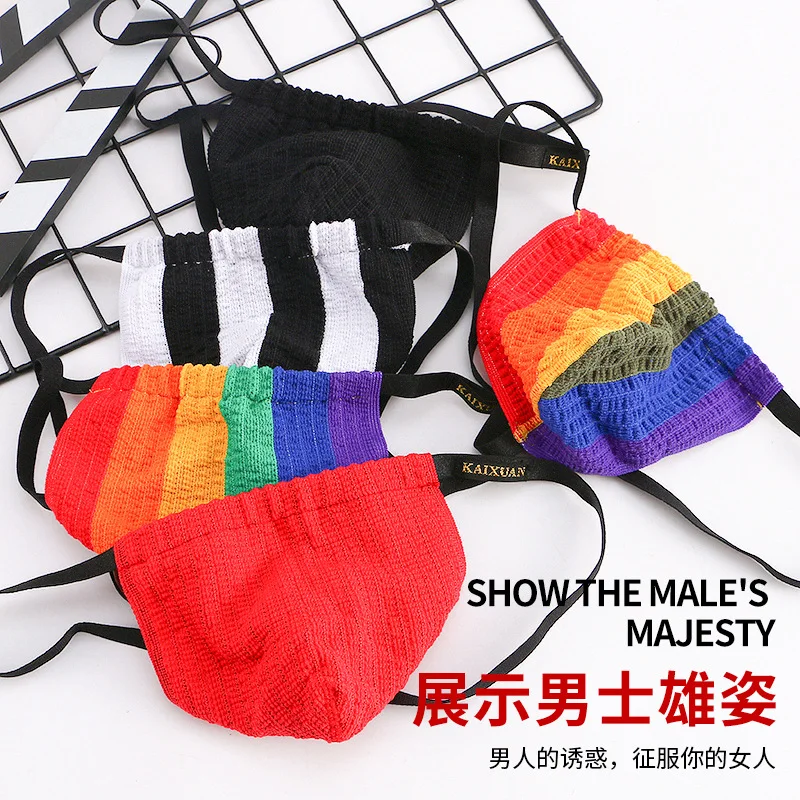 Mens underwear with thin band panties knitted breathable underwear trend men.