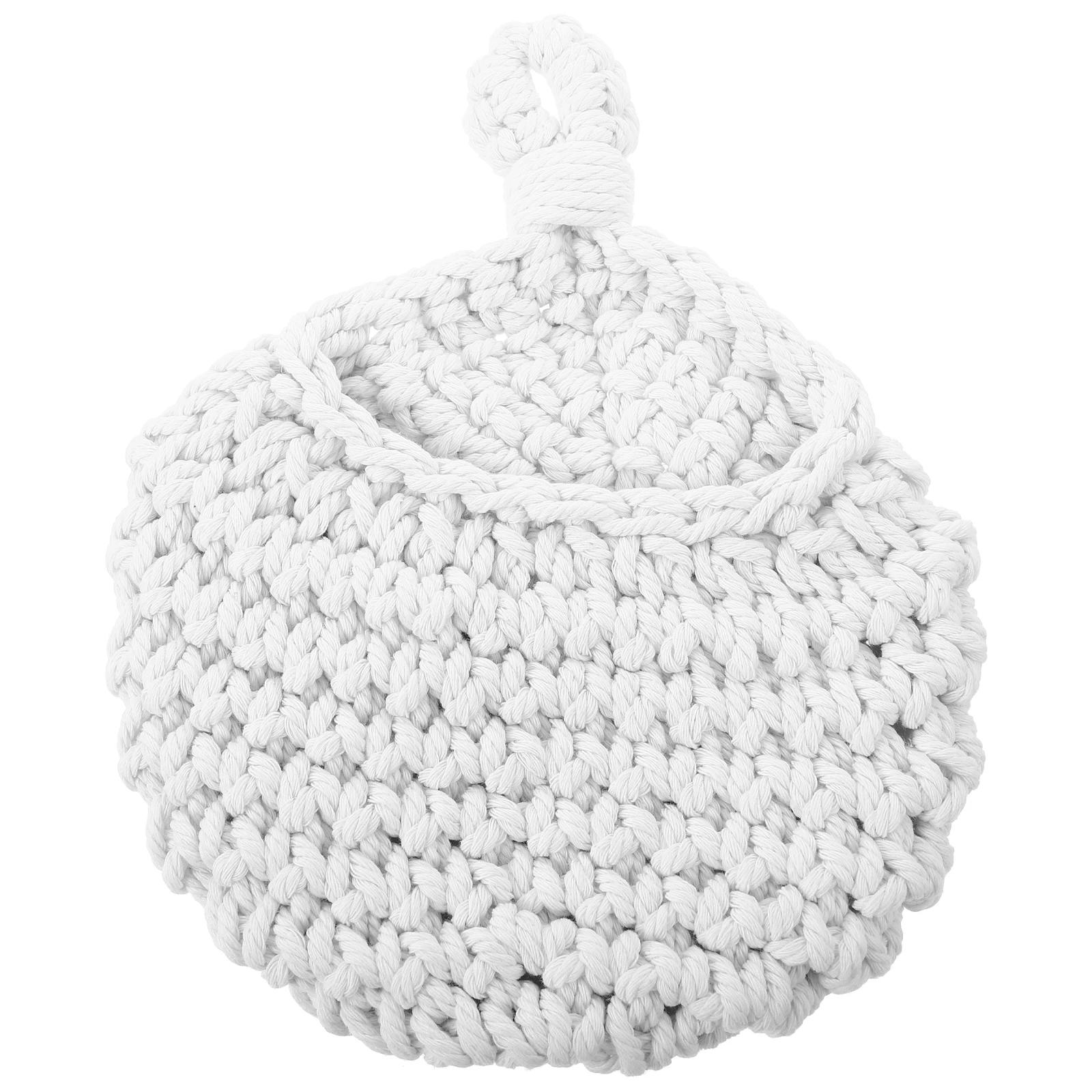 

Wall Hanging Storage Basket Woven Fruit Vegetable Holder Kitchen Organizer Cotton Rope Lightweight Hanging Snack