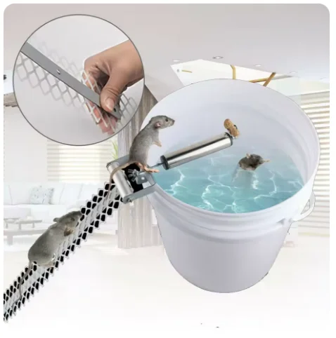 Durable Household Multi-purpose Rat Trap Mice/Mouse Reusable Trap with Roller Slide Lid, Rat Trap, Mouse Bucket Trap