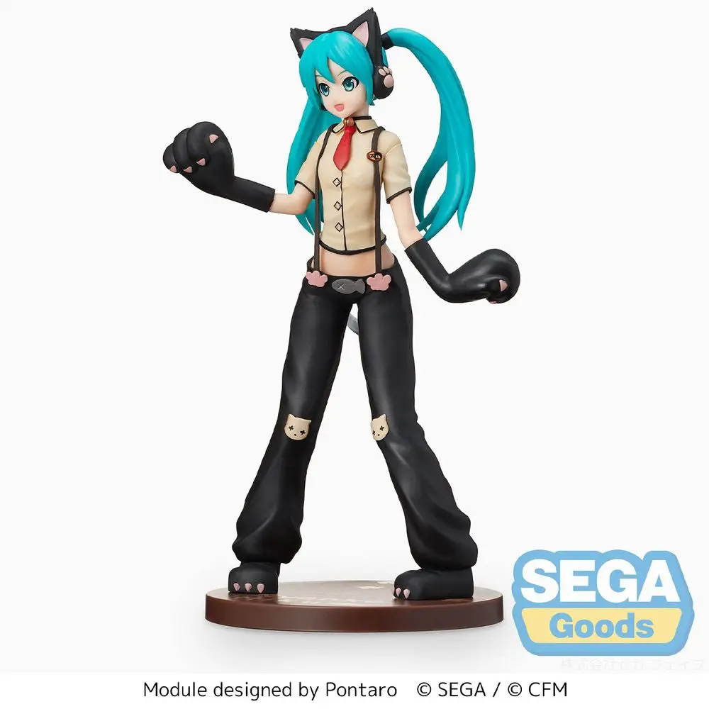 本物のセガ Spm 初音ミクプロジェクト歌姫猫バージョンフィギュア賞モデルグッズ像カスタマイズされた装飾誕生日ギフト