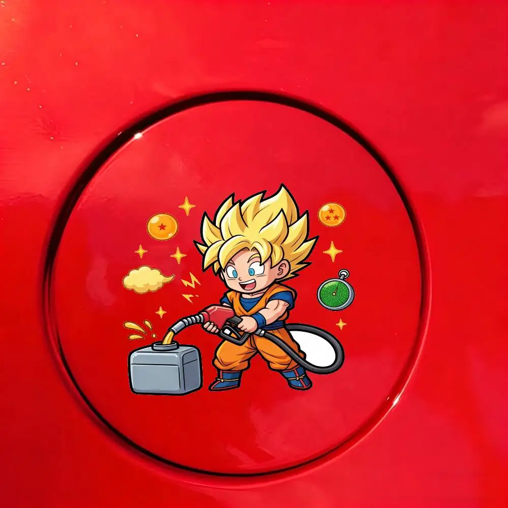 ANIME DRAGON BALL  Super Saiyan Goku Vegeta Car Fuel Tank Cap Decor Sticker Waterproof Auto Gas Cap Vinyl Decal